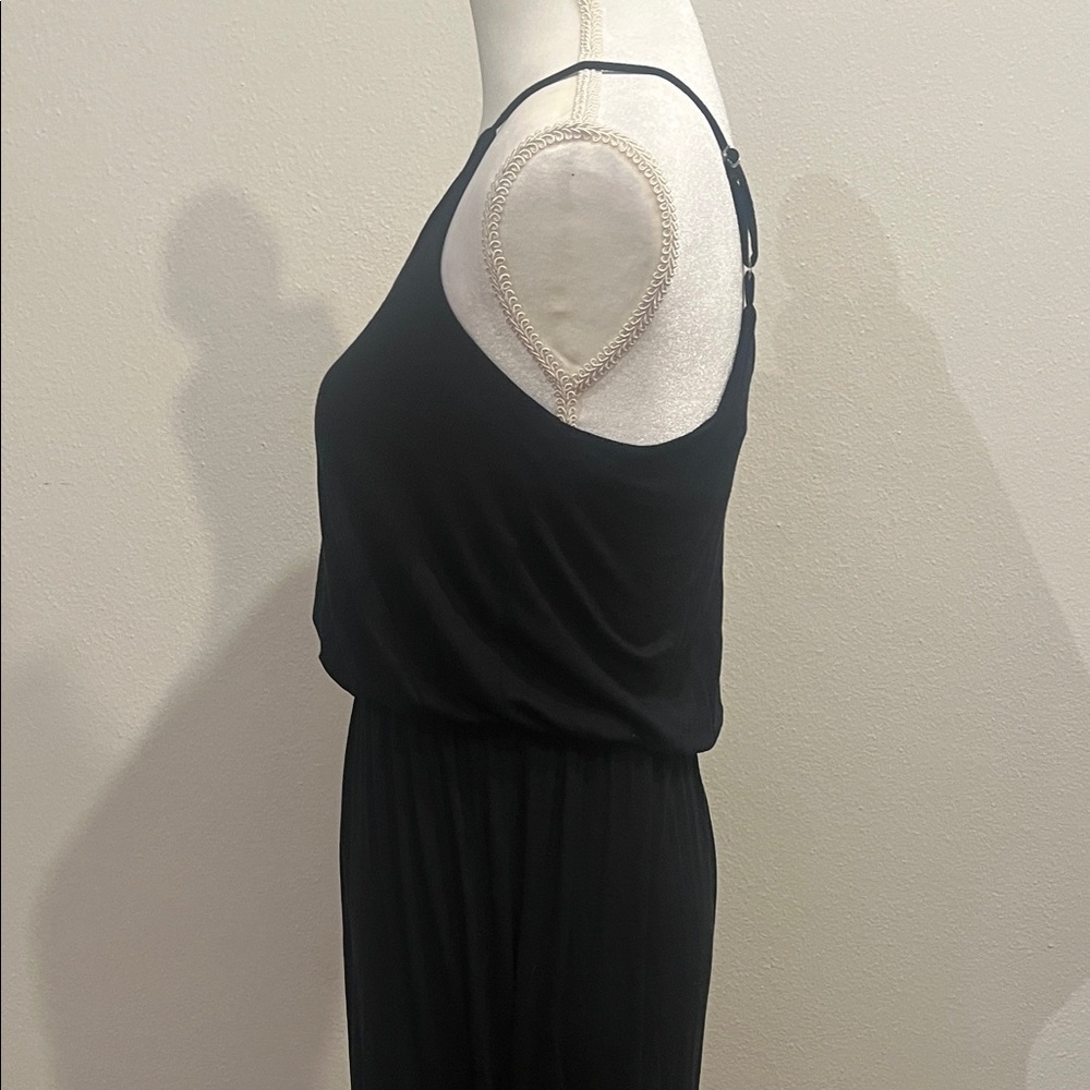 LUSH Black Maxi Dress Adjustable Straps and Elastic Waist - Picture 7 of 9